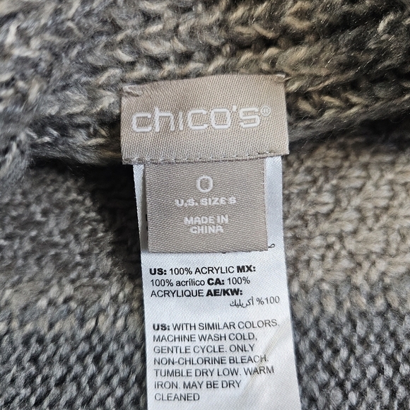 Chico's Drape-Front Colorblock Cardigan - Picture 10 of 10